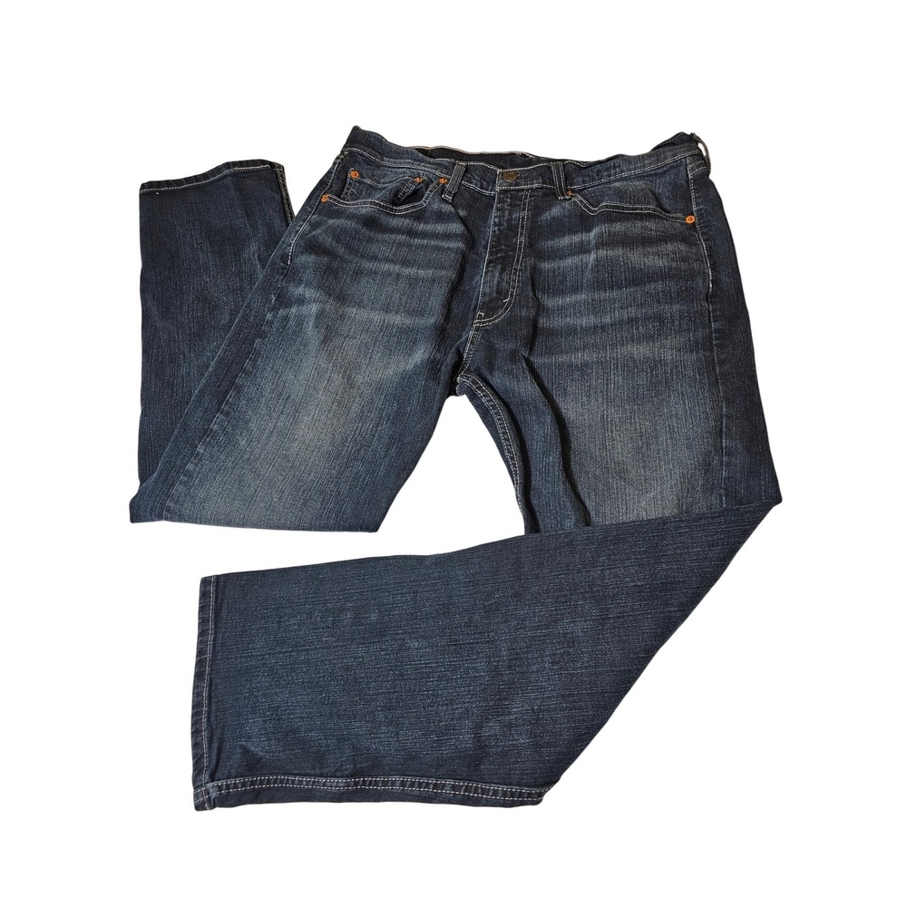 Levis 505 Regular Fit Dark Wash Denim Jeans Mens W36 L30 Straight Leg